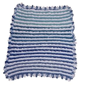 Blue and White Striped Throw Blanket
